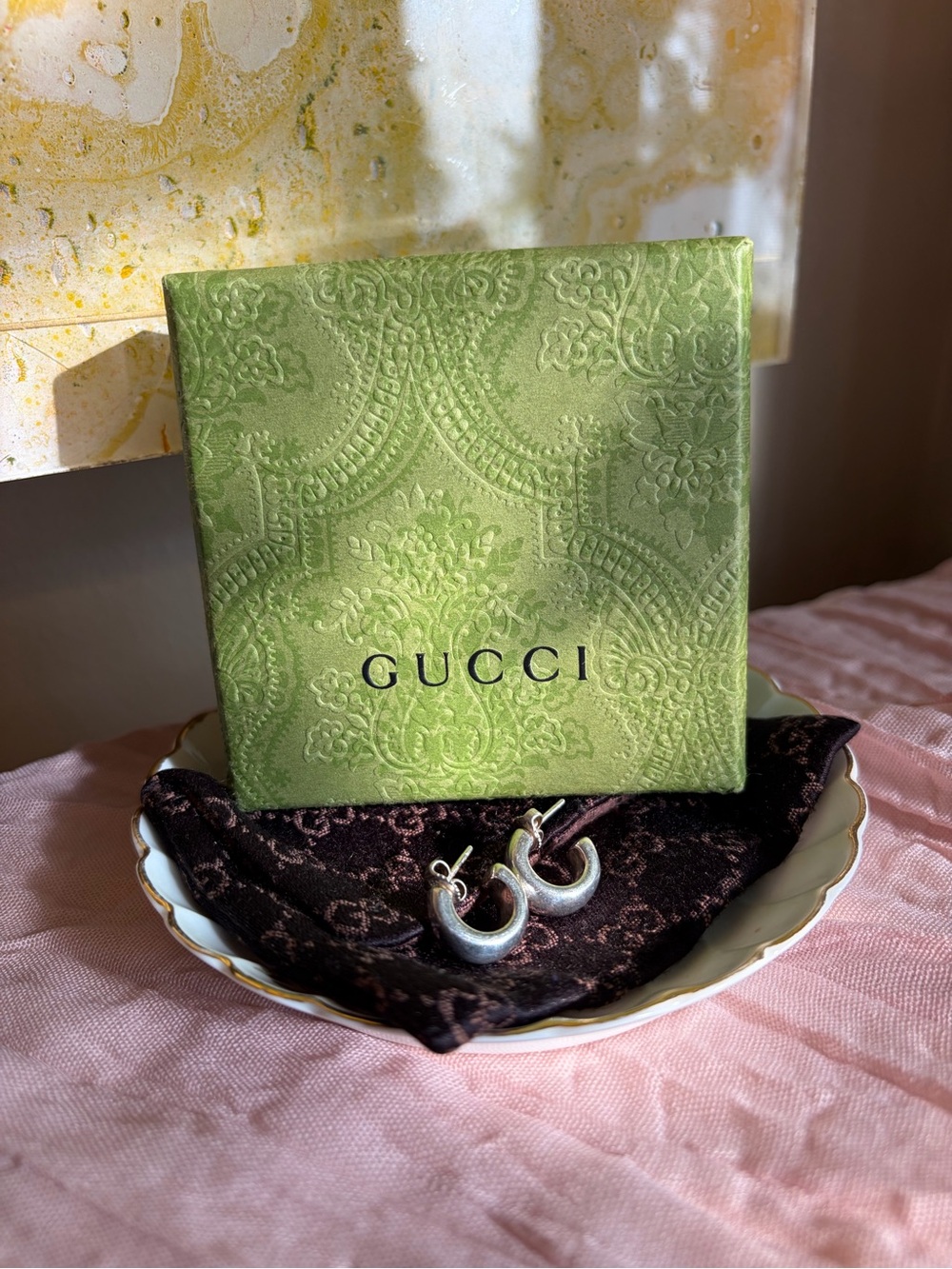 Gucci Silver Mini Hoop Huggie Earrings
